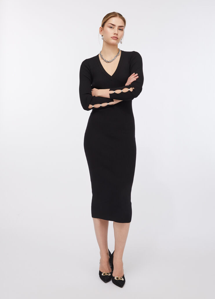 Robe en maille ornée de pierres noir Liu Jo - large image number 0