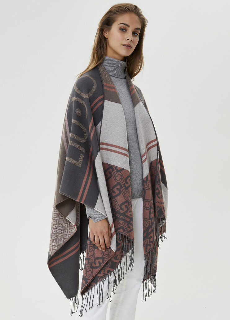 Poncho con logotipo Gris Liu Jo - large image number 3