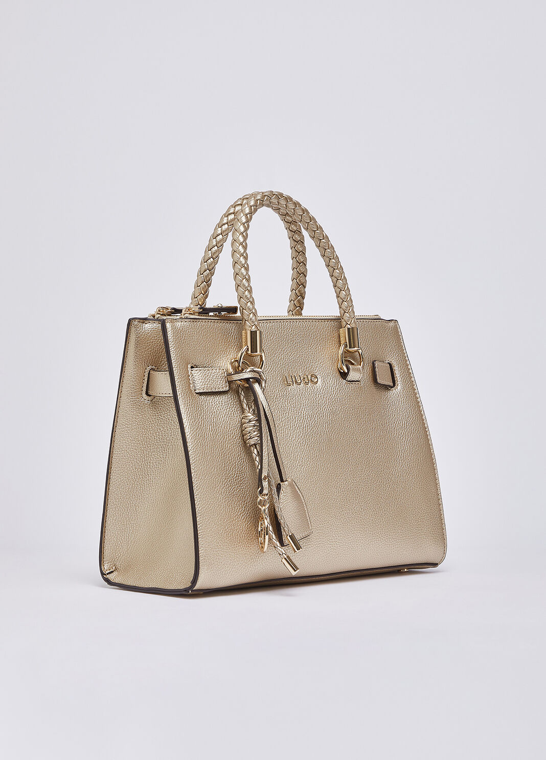 Bolso satchel peque&ntilde;o con charms dorado claro Liu Jo - large image number 2