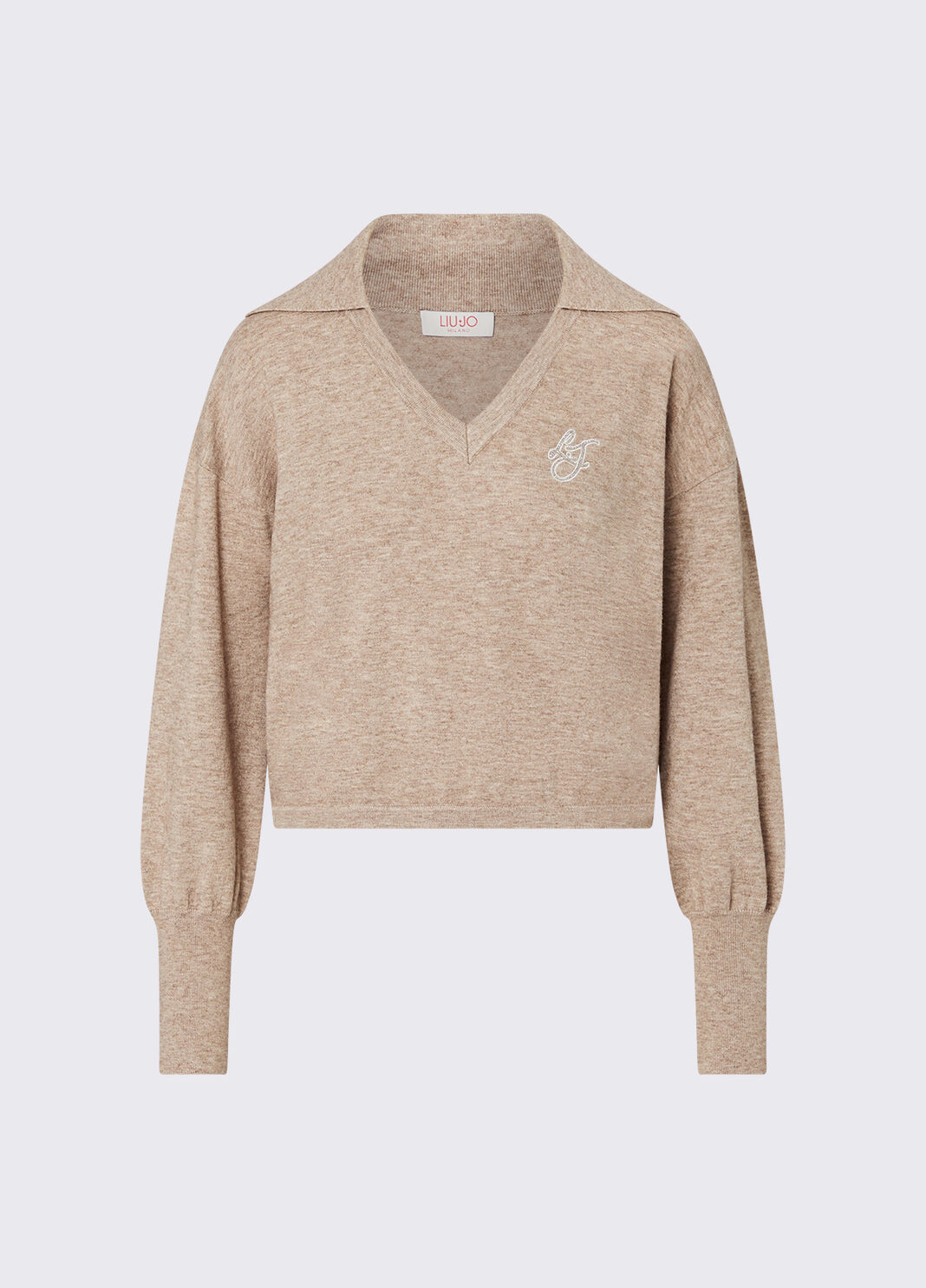 V-Neck Sweater beige Liu Jo - large image number 6