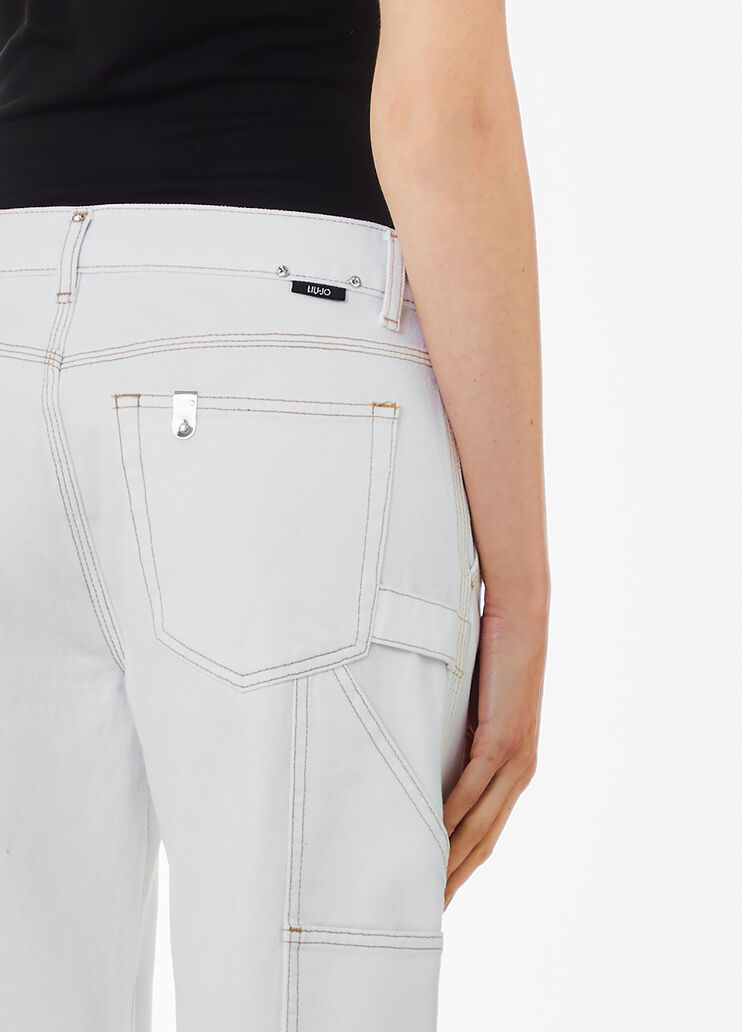 Flare-Hose mit tiefer Bund weiß Liu Jo - large image number 2