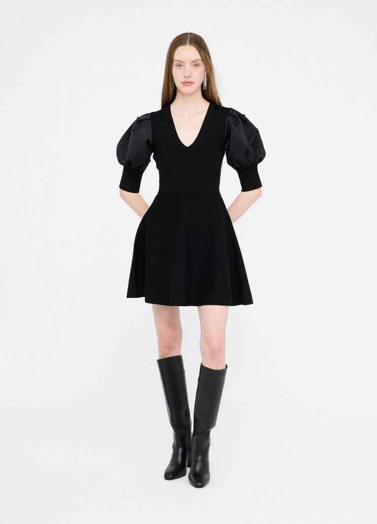 Knit dress with balloon sleeves black Liu Jo - medium Knit dress with balloon sleeves black Liu Jo - medium