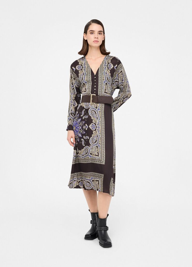 Midikleid mit Gürtel Braun mit Print Liu Jo - large image number 0