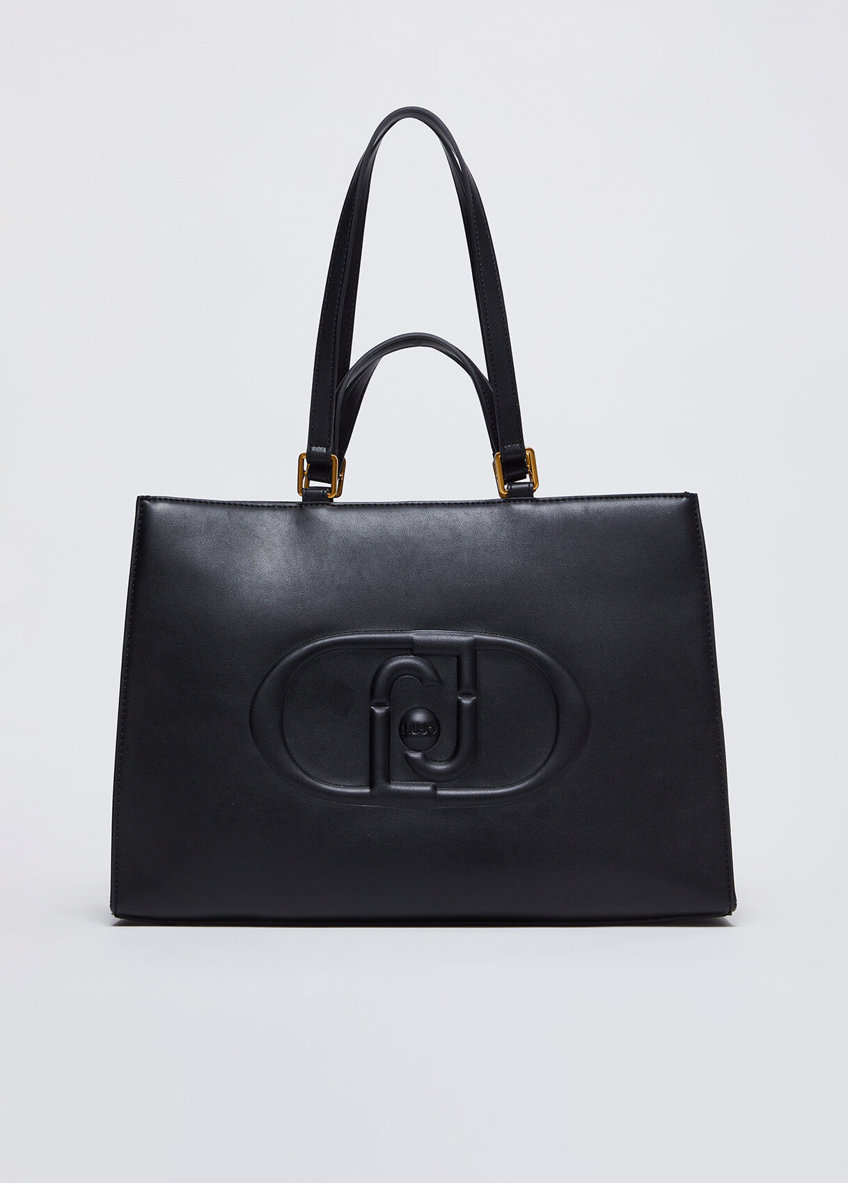 Shopping tote with monogram logo colour black Liu Jo
