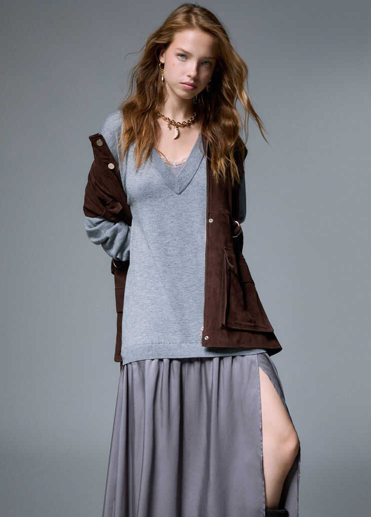 Long wool blend dress grey m&eacute;lange Liu Jo - medium
