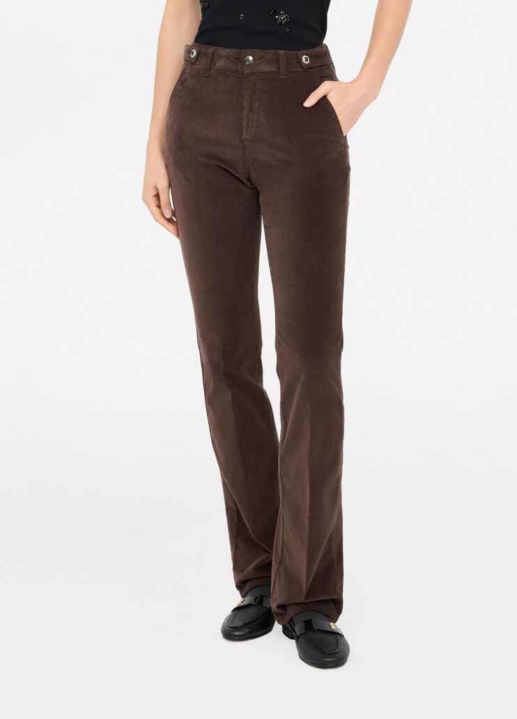 Velvet bootcut trousers chocolate Liu Jo - medium Velvet bootcut trousers chocolate Liu Jo - medium