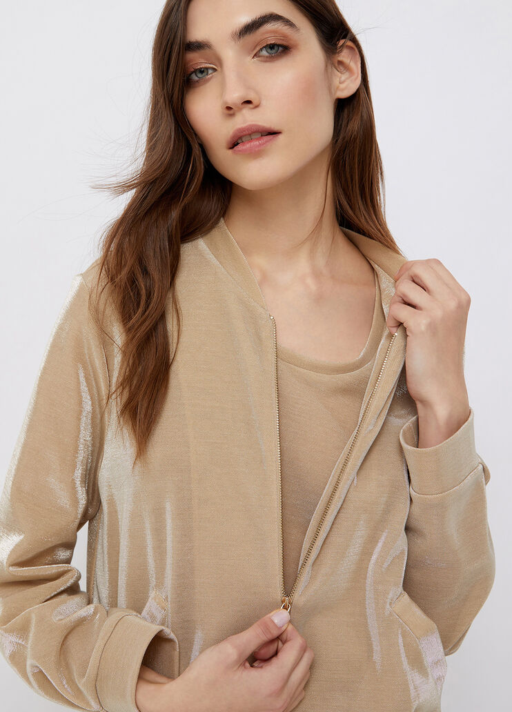 Толстовка на молнии с люрексом® золотистый Liu Jo - large image number 2