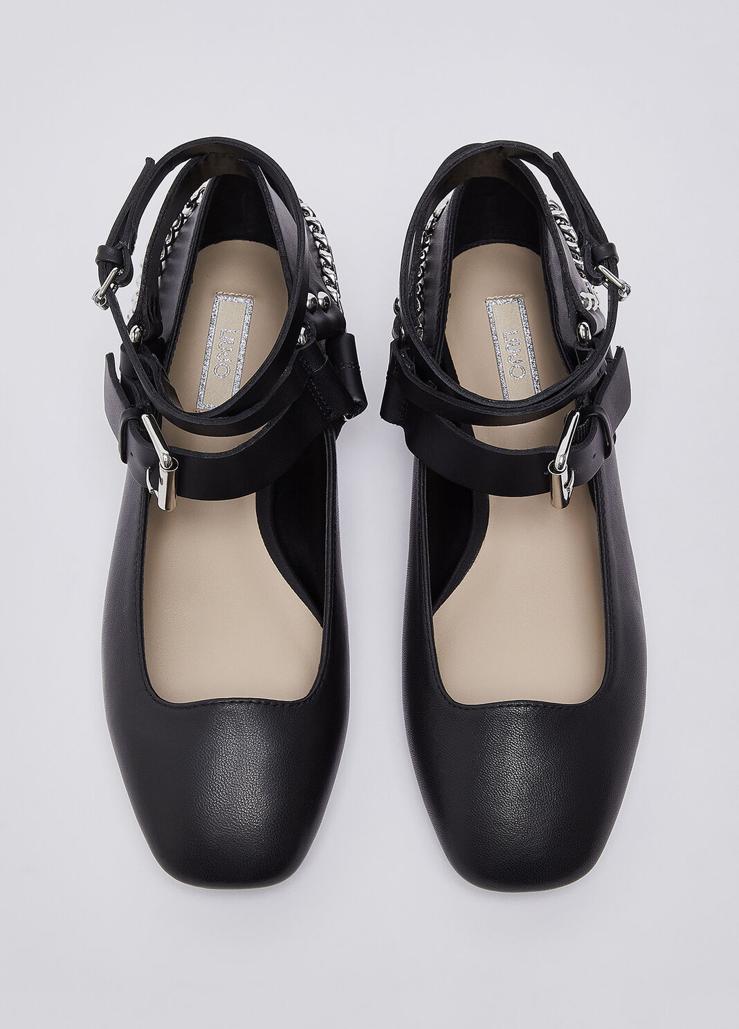 Ballet flats in leather black Liu Jo - large image number 4