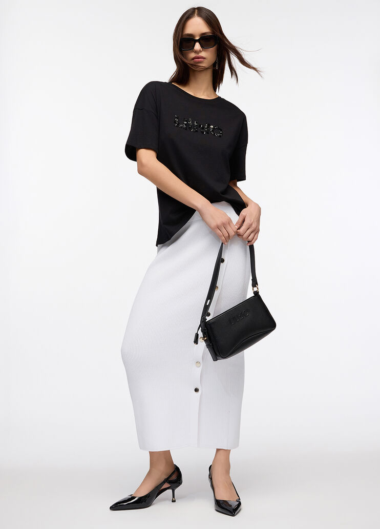 Gonna lunga in maglia bianco lana Liu Jo - medium