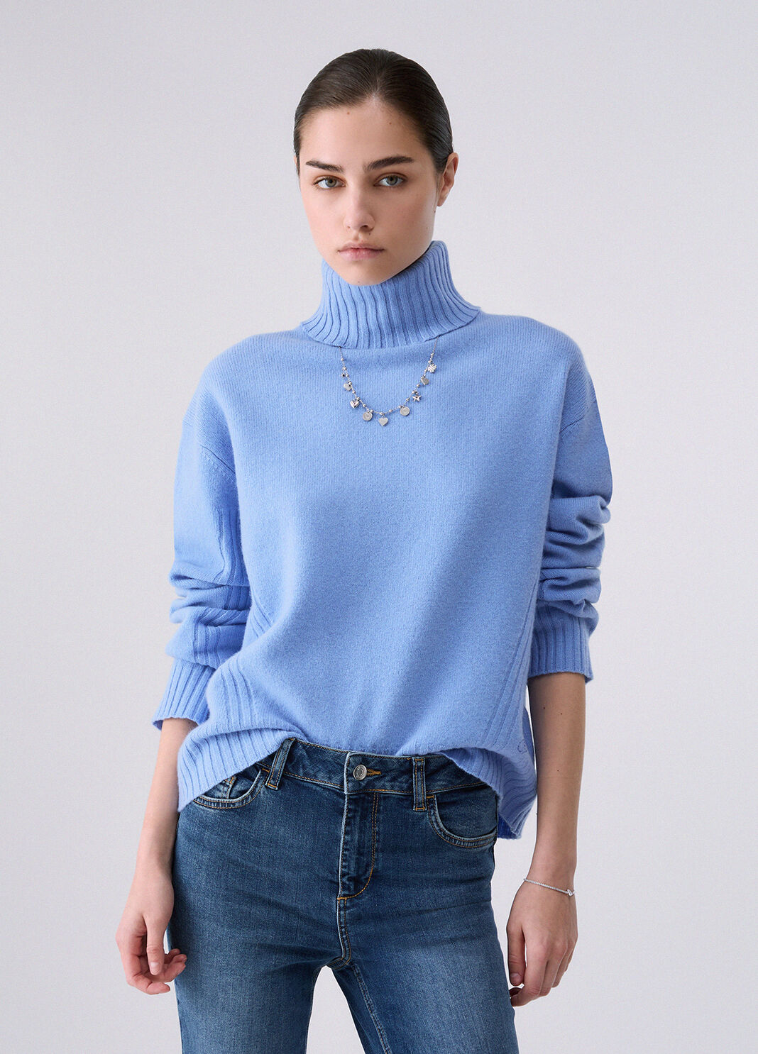 Wool Turtleneck light blue Liu Jo - large image number 0