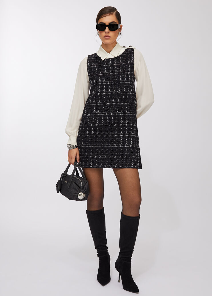 Short wool-blend dress black Liu Jo - large image number 5 Short wool-blend dress black Liu Jo - large image number 5