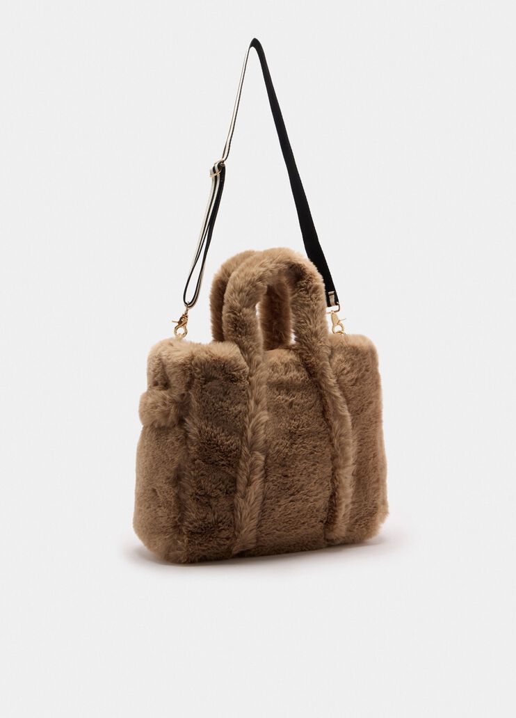 Mittelgroßer Shopper aus Teddyfell Champagner Liu Jo - large image number 3 Mittelgroßer Shopper aus Teddyfell Champagner Liu Jo - large image number 3