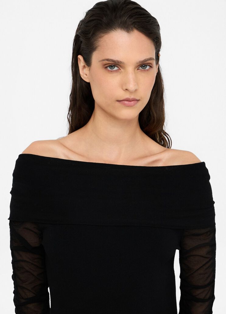 Jumper with Bardot neckline black Liu Jo - large image number 2 Jumper with Bardot neckline black Liu Jo - large image number 2