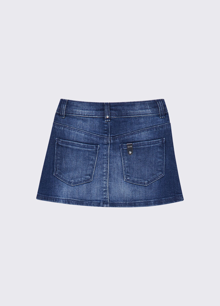 Jeansrock mit Schmuckstickerei Dunkles Denimblau Liu Jo - medium