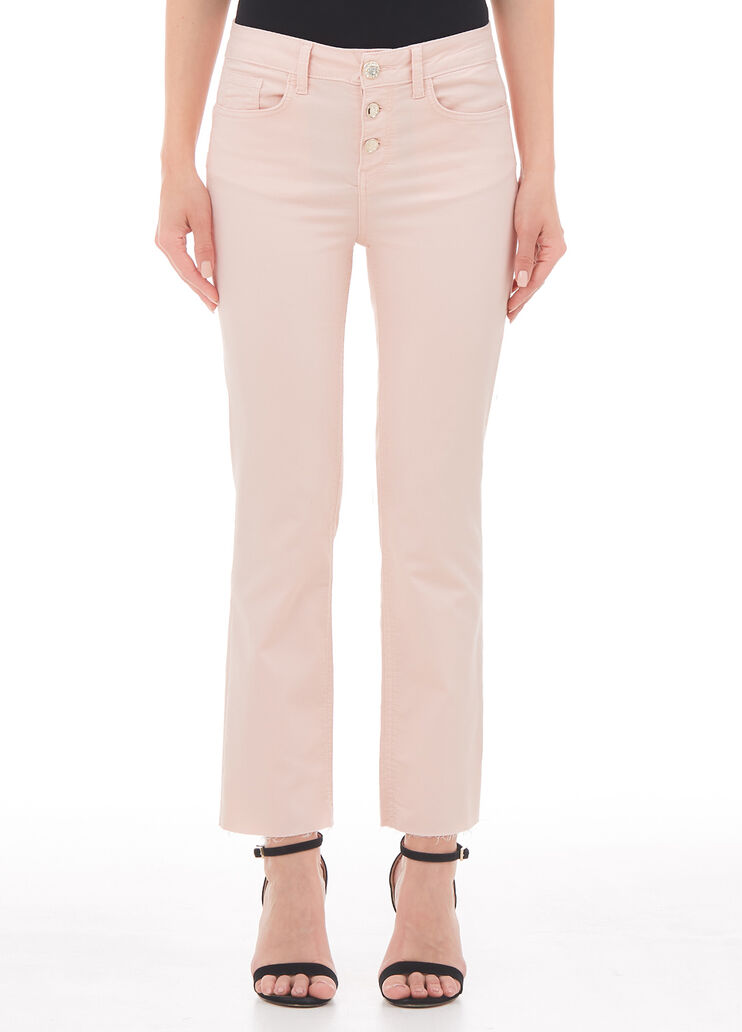 Bootcut trousers with jewel buttons powder pink Liu Jo - large image number 0