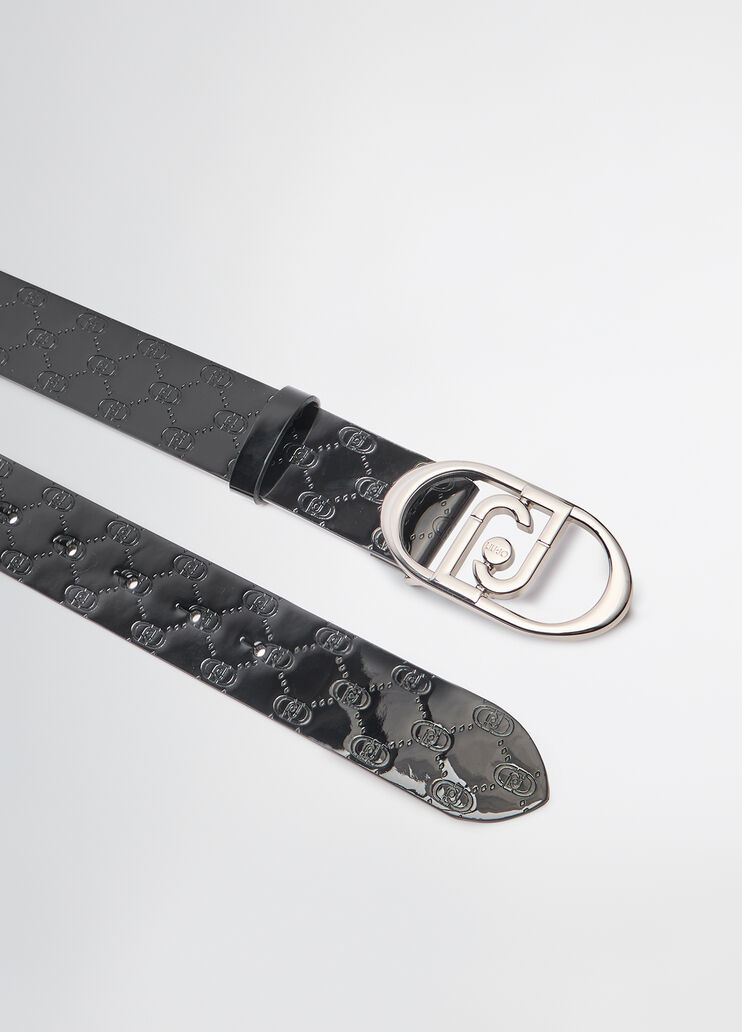 Leather belt with logo black Liu Jo - large image number 4 Leather belt with logo black Liu Jo - large image number 4