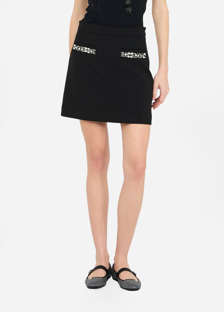 Miniskirt with rhinestones black Liu Jo - large image number 0 Miniskirt with rhinestones black Liu Jo - large image number 0