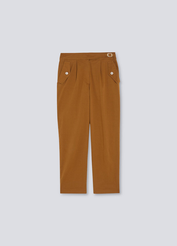 Wide trousers in gabardine bronze Liu Jo - large image number 4