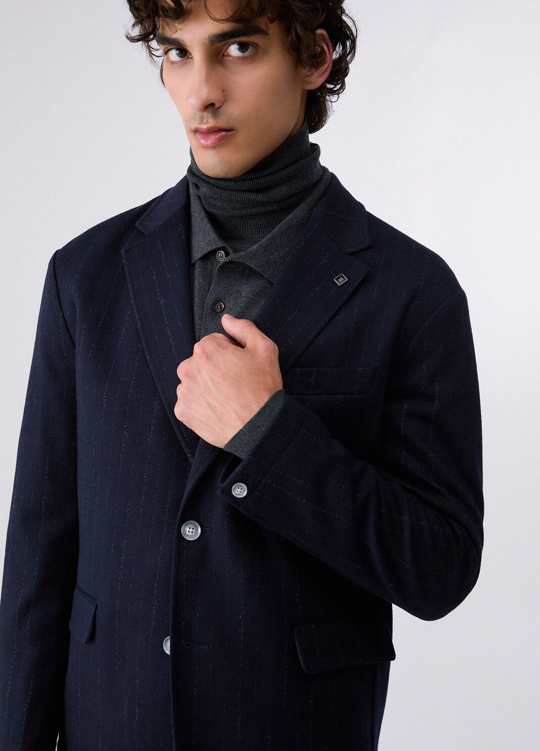 Pinstripe relaxed fit jacket dark blue Liu Jo - large image number 4