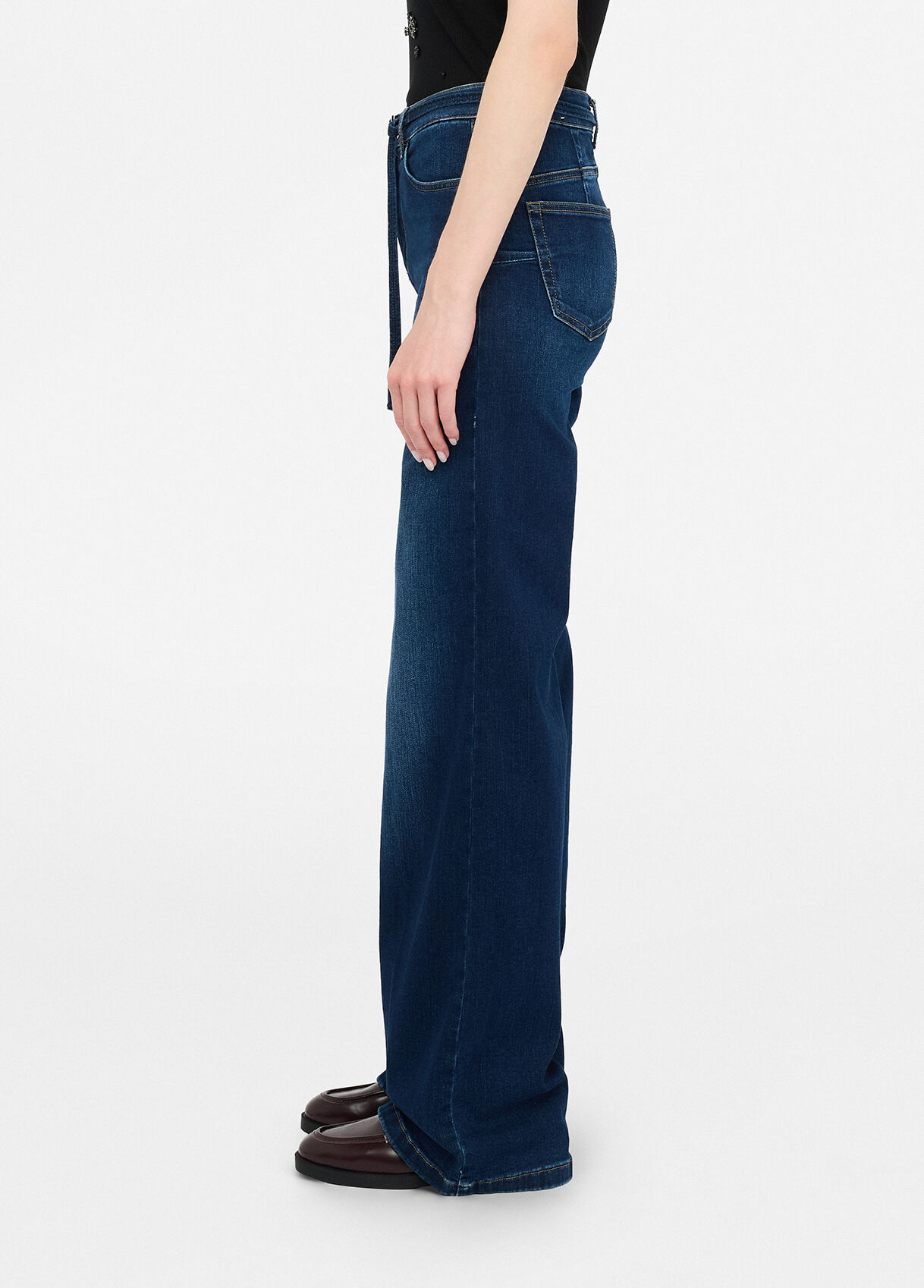 Flared jeans with belt colour dark blue denim | Liu Jo