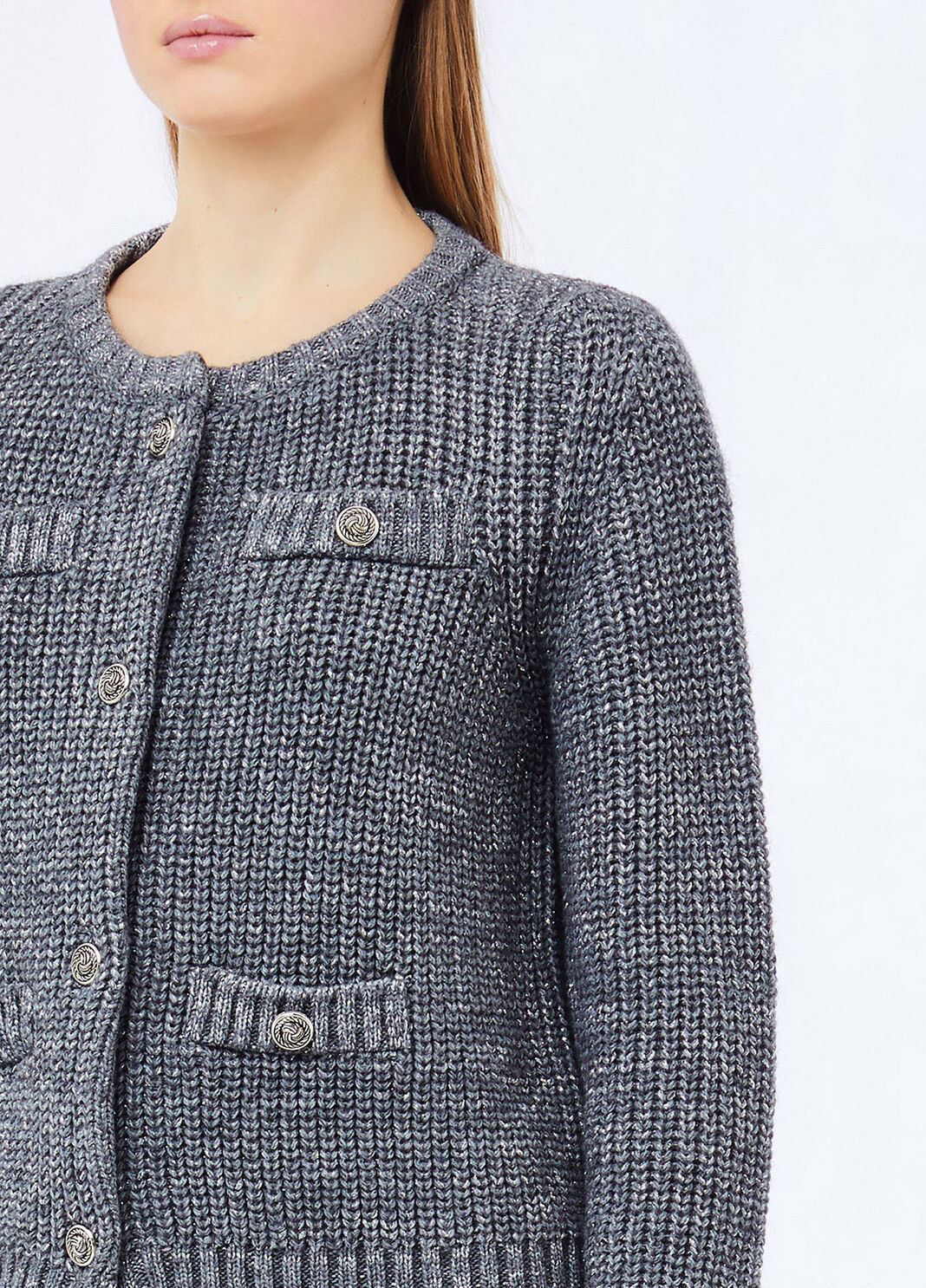 Cardigan aus Woll-Alpaka-Gemisch Stahl Liu Jo - large image number 2
