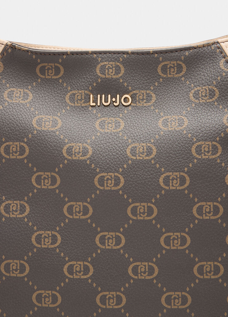 Medium hobo bag with logo beige Liu Jo - medium Medium hobo bag with logo beige Liu Jo - medium