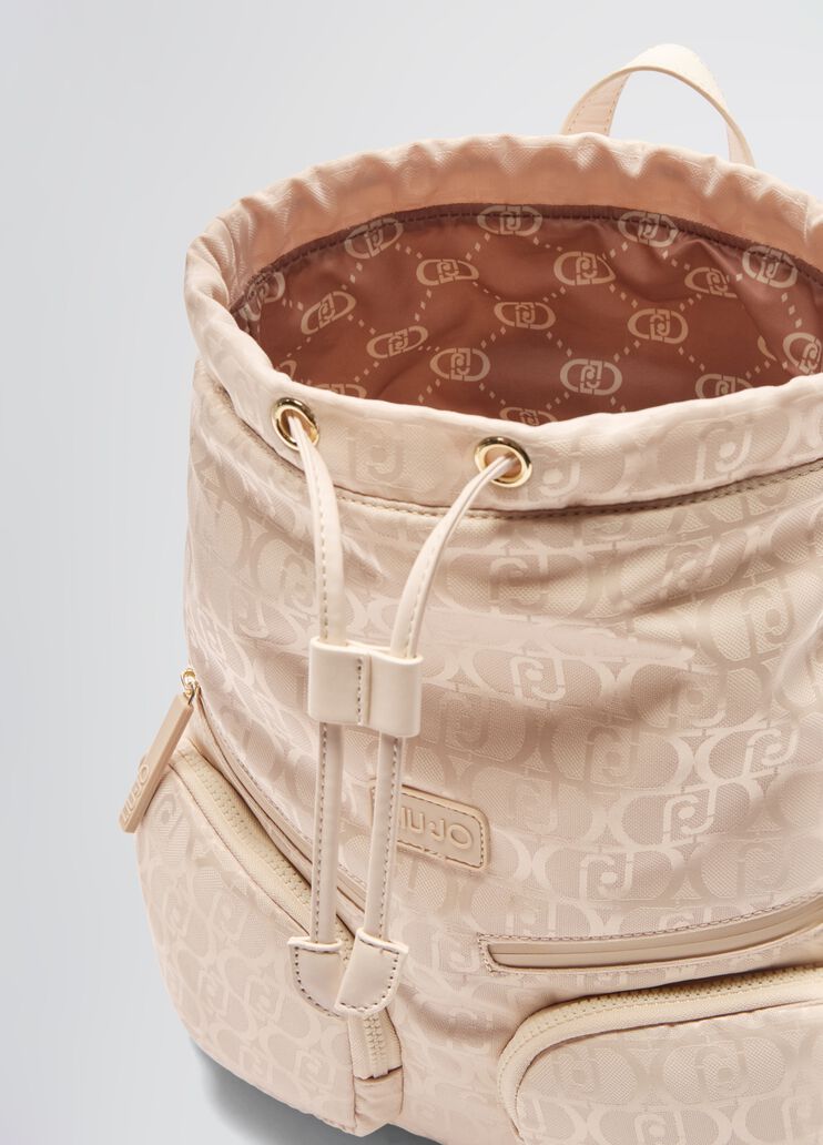 Nylon jacquard backpack light gold colour Liu Jo - large image number 6 Nylon jacquard backpack light gold colour Liu Jo - large image number 6