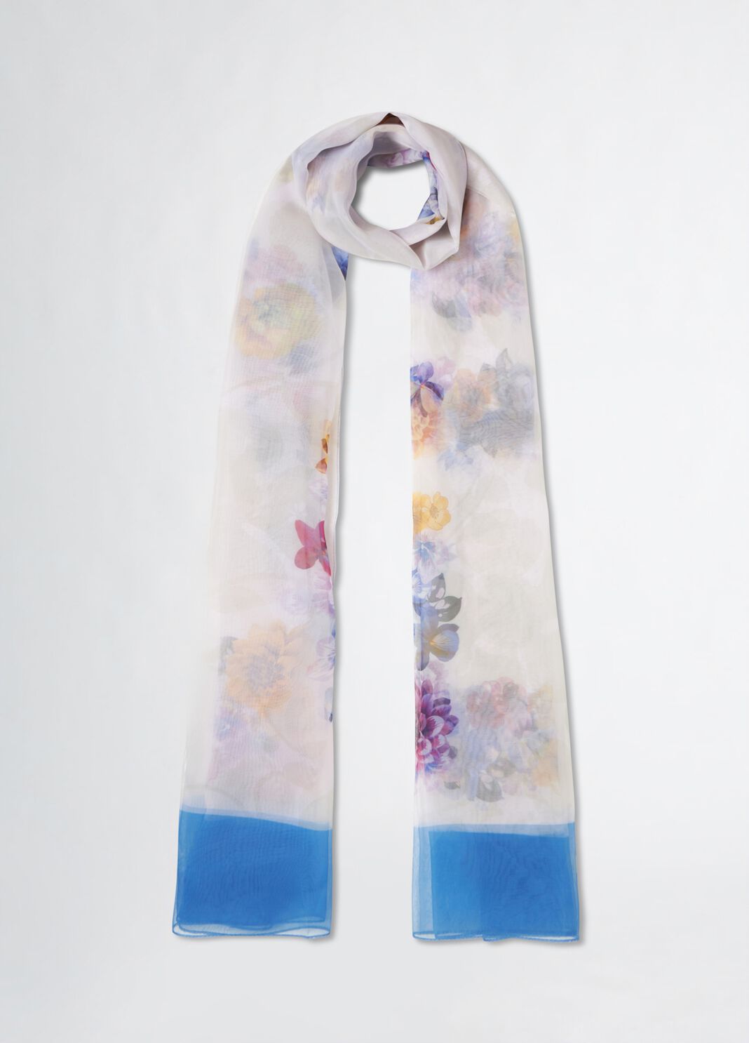 Floral shawl with logo blue Liu Jo - large image number 1