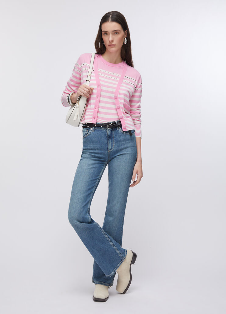 Striped cardigan pink Liu Jo - large image number 5