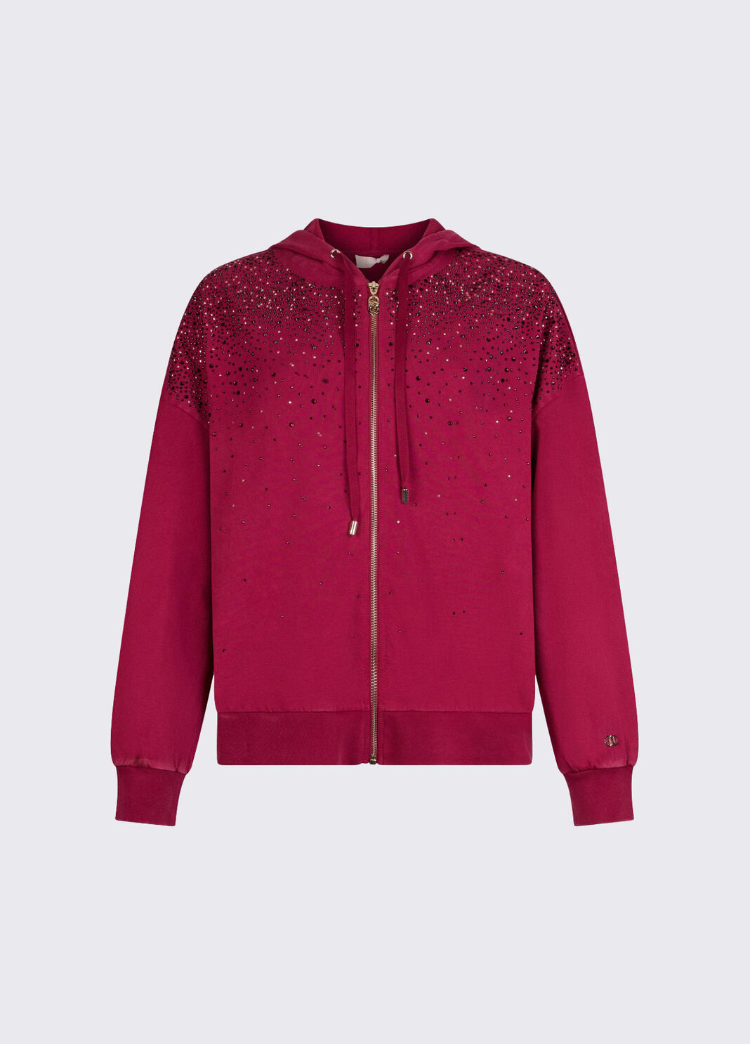 Hooded sweatshirt with gemstones red Liu Jo - large image number 6