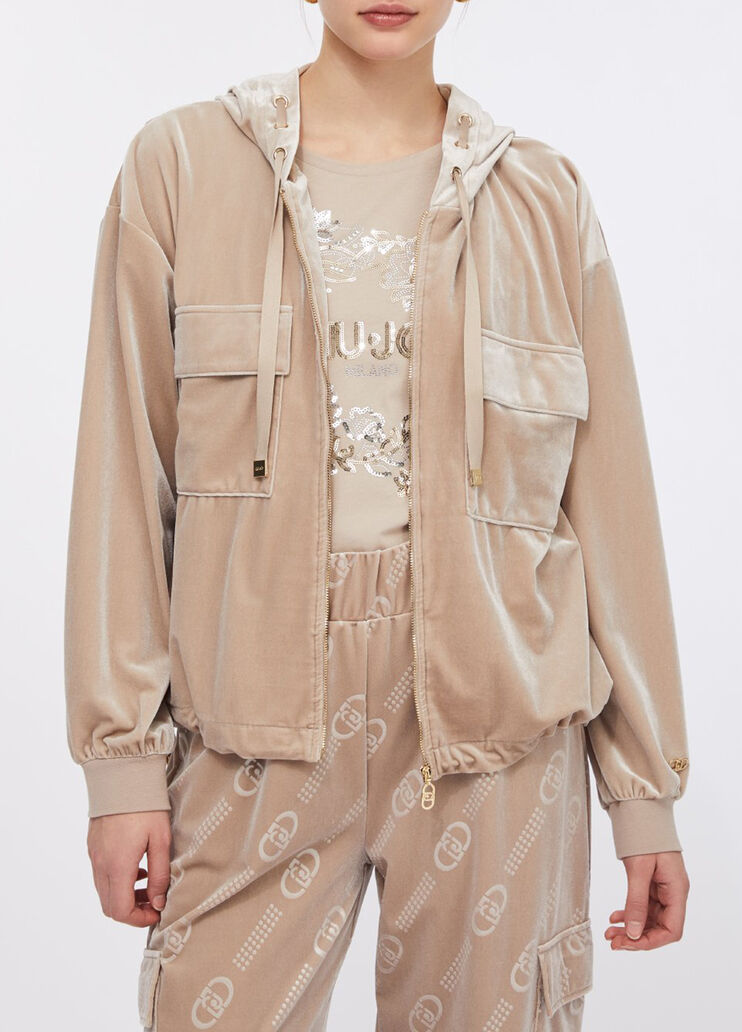 Sweatshirt in chenille with hood champagne Liu Jo - medium
