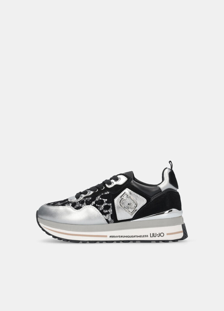 Glittery animal-print platform sneakers silver Liu Jo - large image number 4 Glittery animal-print platform sneakers silver Liu Jo - large image number 4