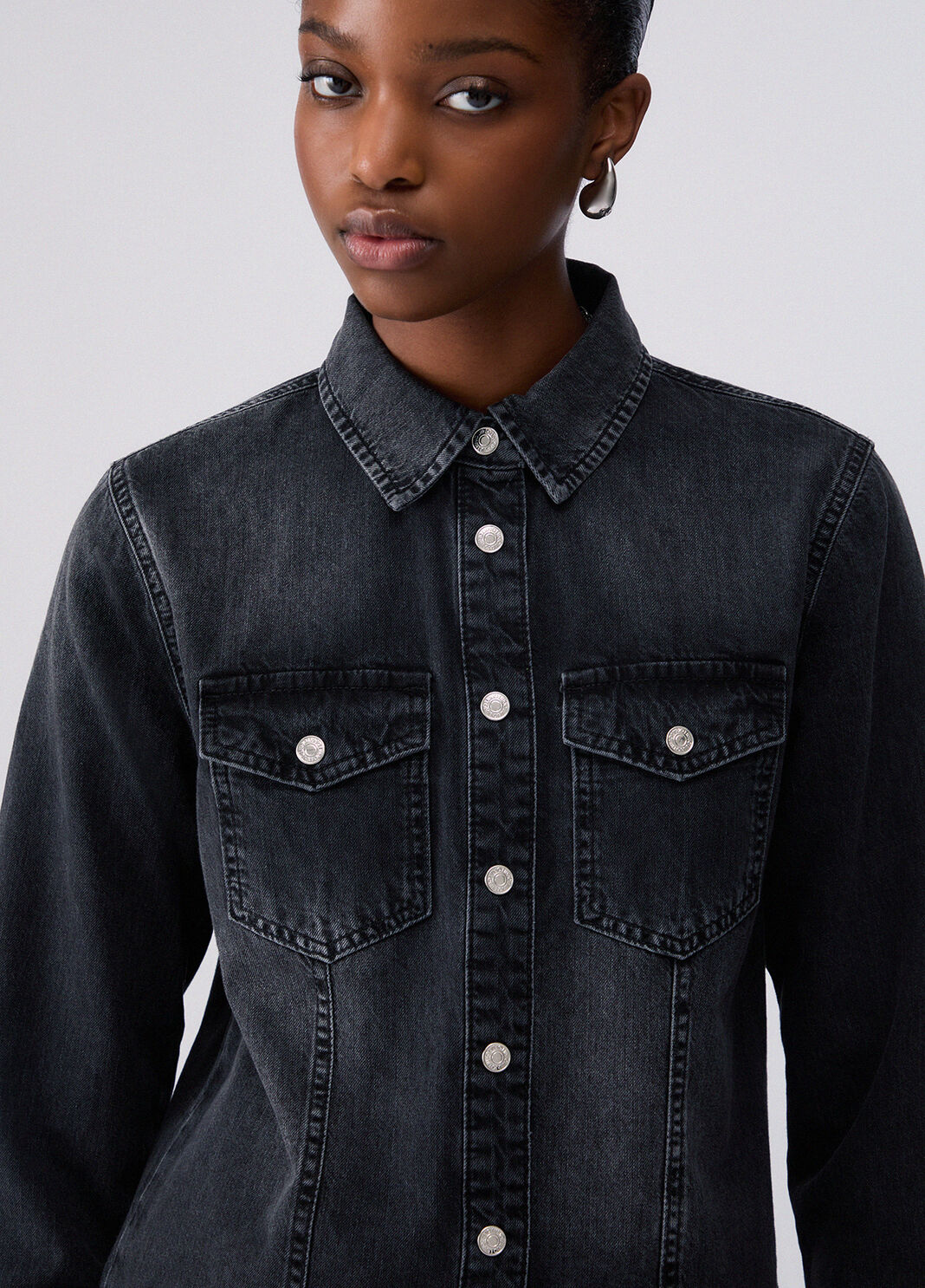 Slim Fit Denim Shirt black denim Liu Jo - large image number 4
