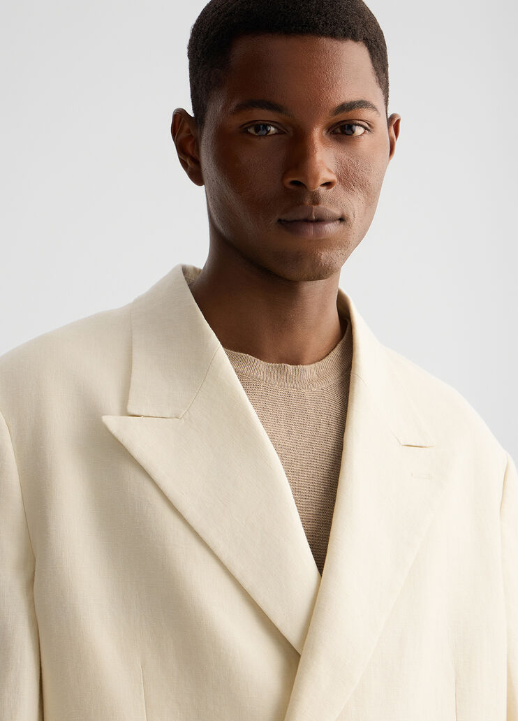 100% linen double-breasted jacket tofu white Liu Jo - large image number 2 100% linen double-breasted jacket tofu white Liu Jo - large image number 2