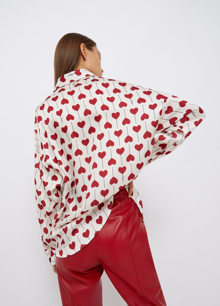 Eco-friendly shirt with hearts print red with hearts Liu Jo - large image number 1