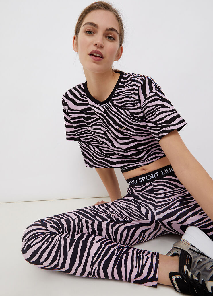 Eco-friendly T-shirt with logo light pink/black Liu Jo - large image number 1