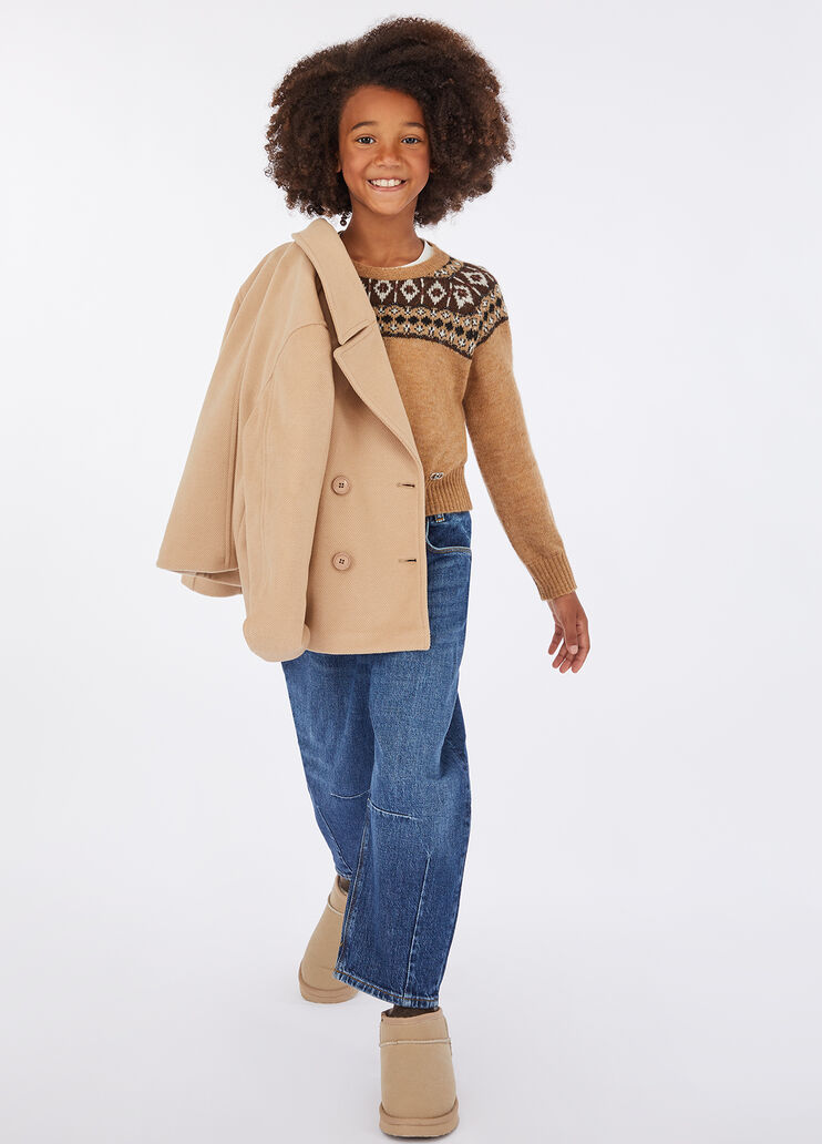 Alpaca-blend jacquard jumper beige Liu Jo - large image number 1