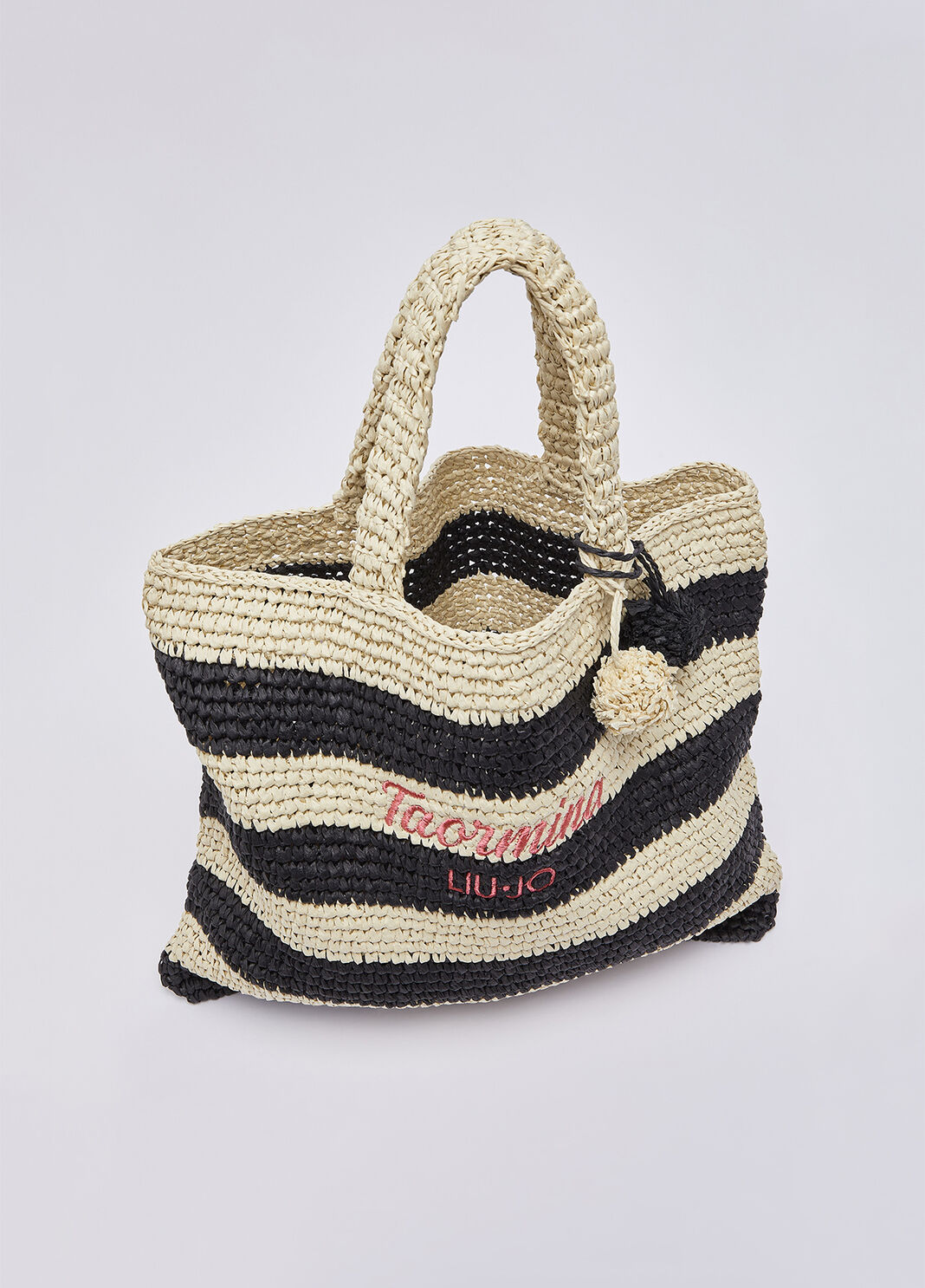 Medium striped tote bag black Liu Jo - large image number 6