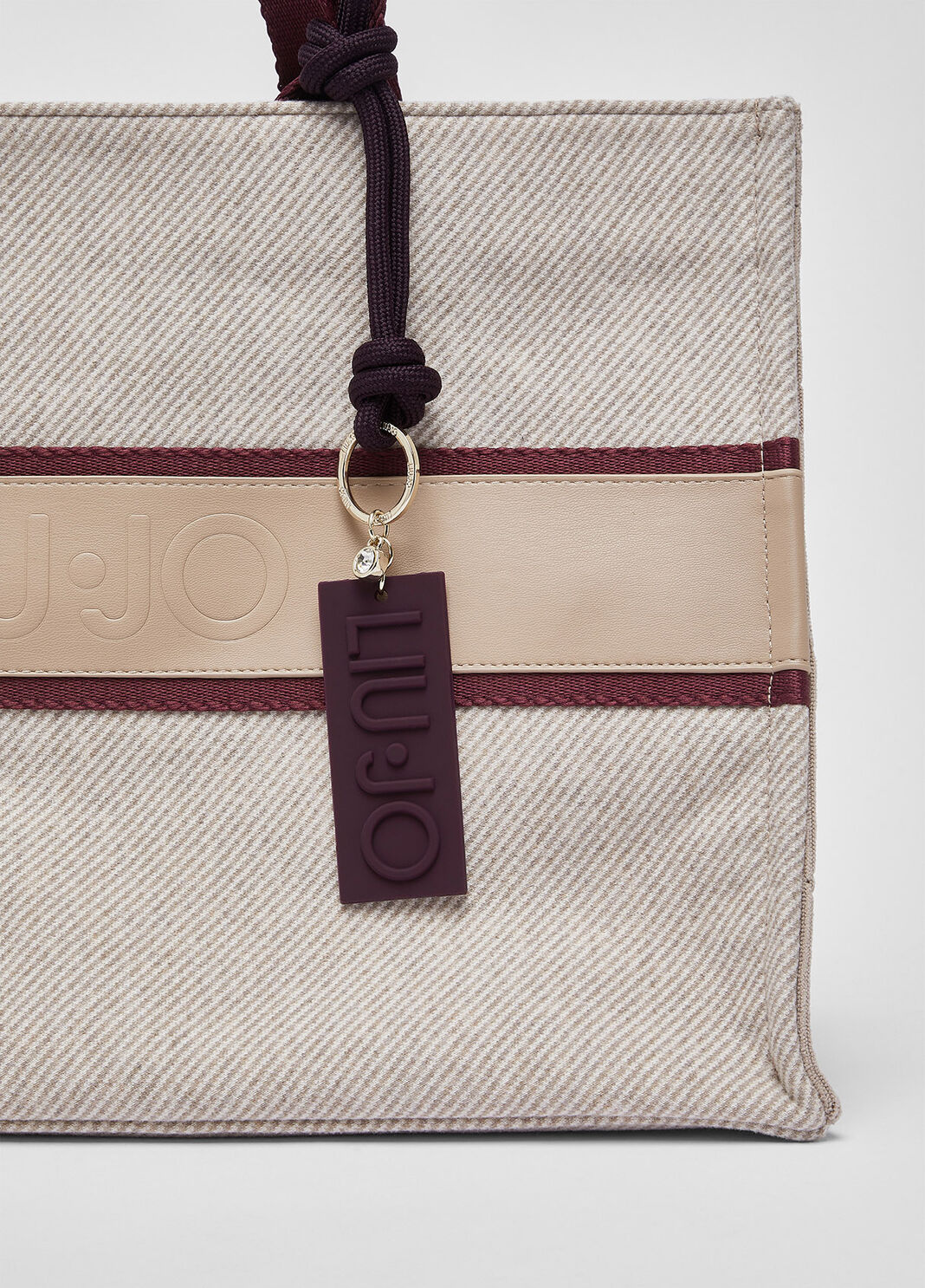 Bag tote large in wool cloth beige Liu Jo - large image number 5