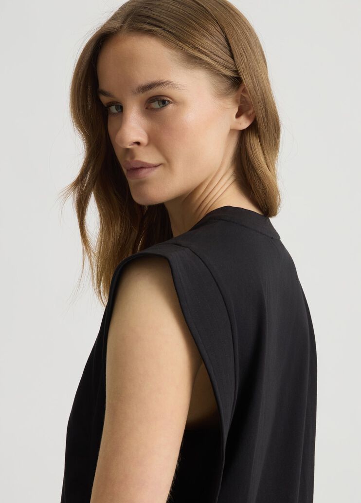 Cotton top black Liu Jo - large image number 4 Cotton top black Liu Jo - large image number 4