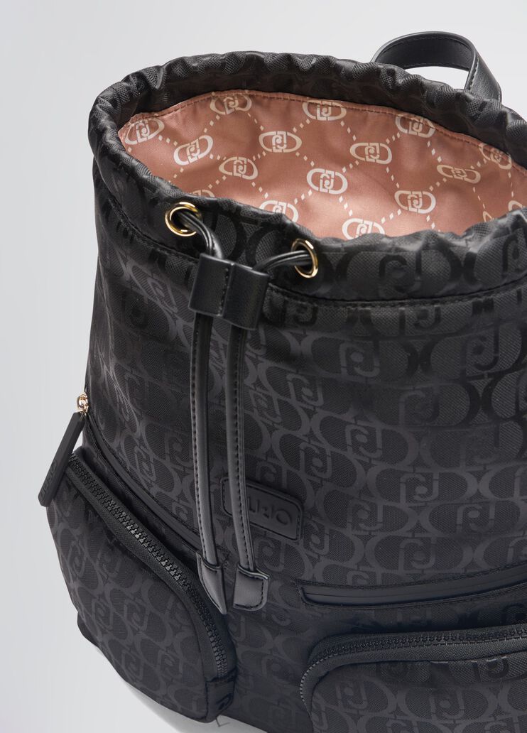 Nylon jacquard backpack black Liu Jo - large image number 6 Nylon jacquard backpack black Liu Jo - large image number 6