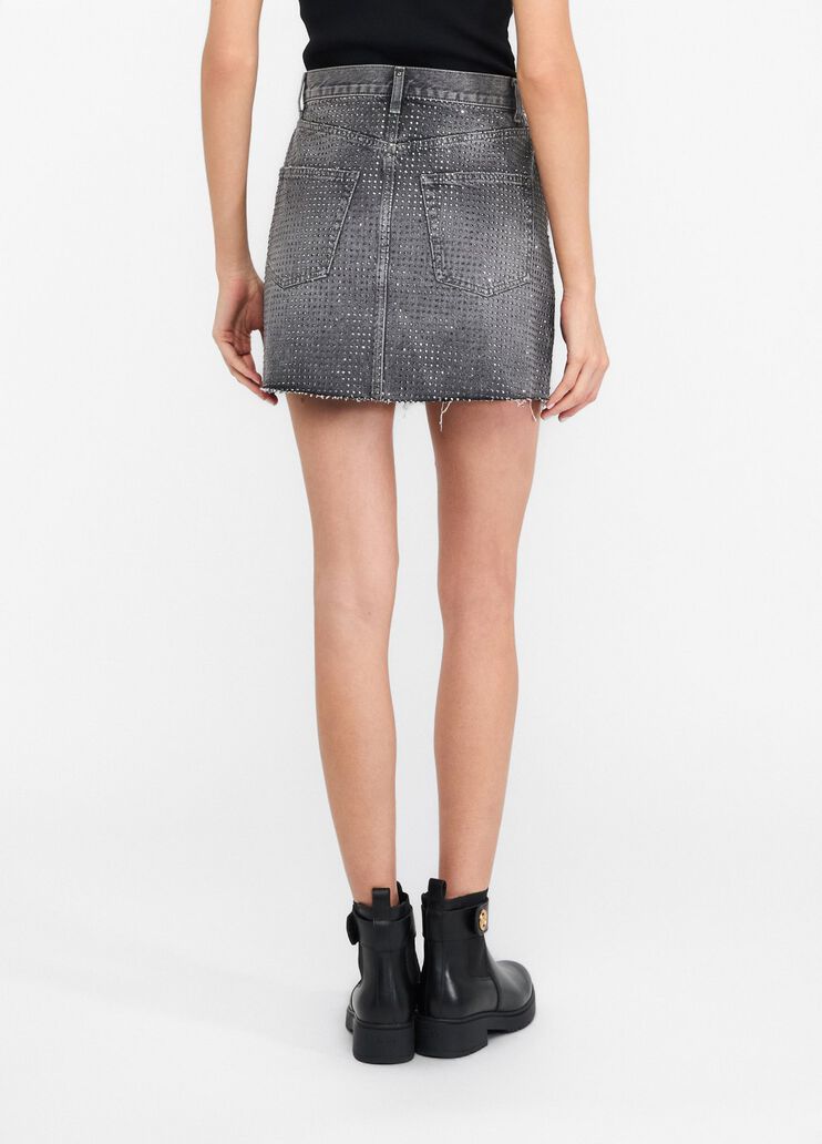 Denim miniskirt with studs grey denim Liu Jo - large image number 1 Denim miniskirt with studs grey denim Liu Jo - large image number 1
