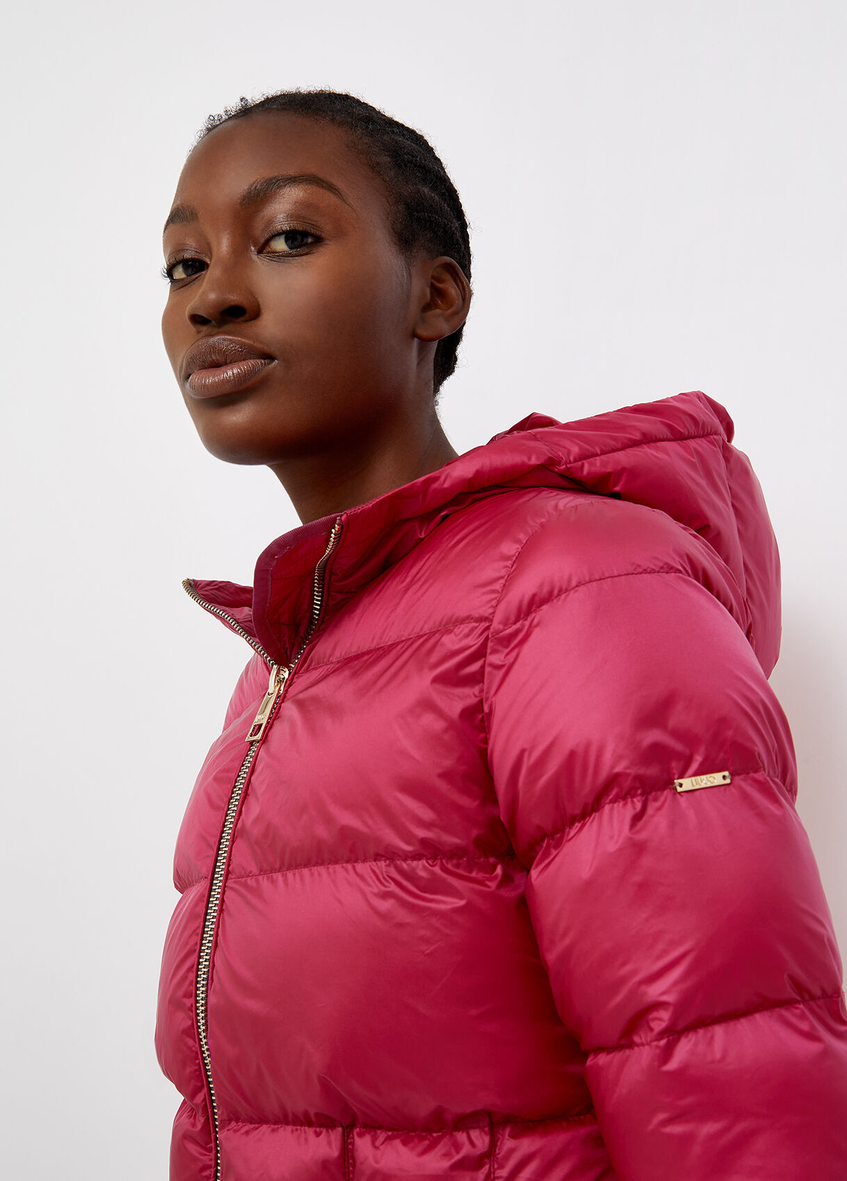 hooded down puffer jacket