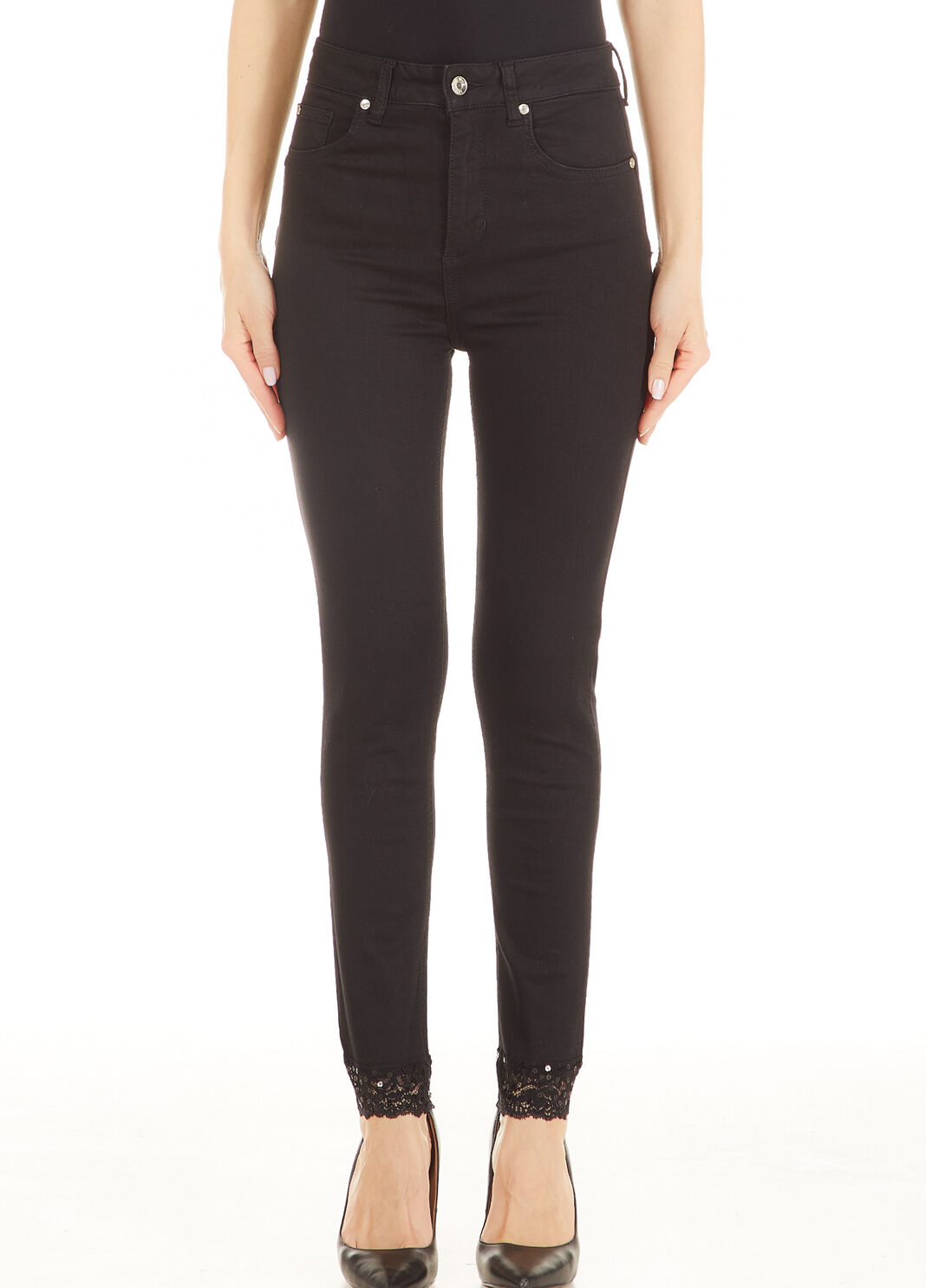 Jean skinny &agrave; taille super haute Denim noir Liu Jo - large image number 0