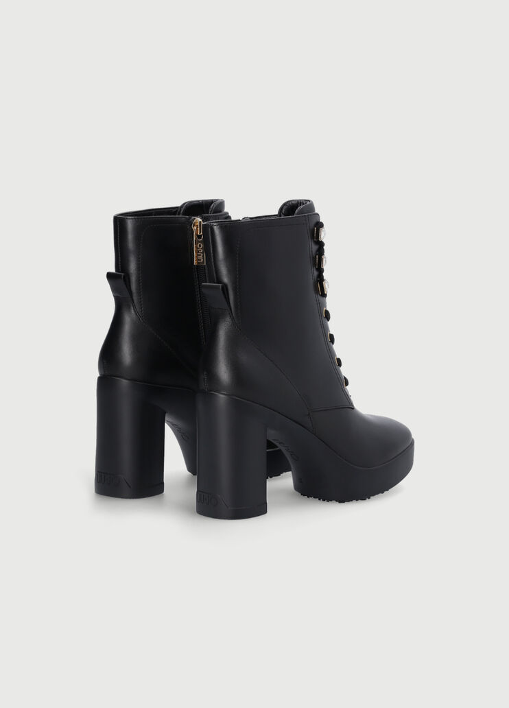 Laceup ankle boots with wide heel black Liu Jo - large image number 3