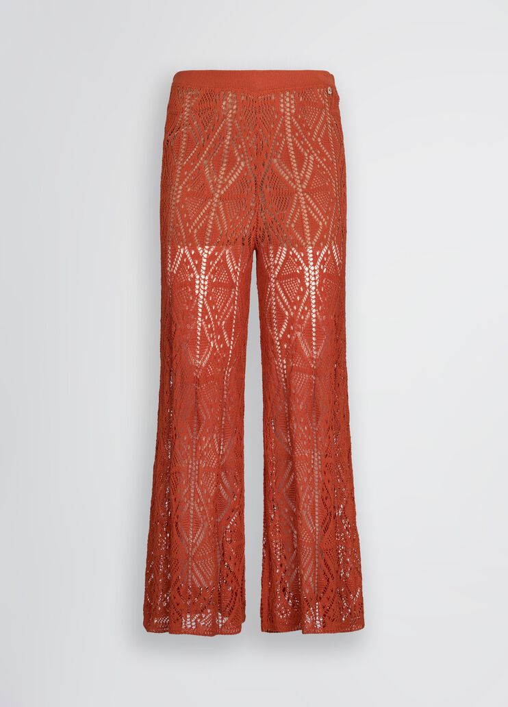 Crochet trousers terracotta Liu Jo - large image number 6 Crochet trousers terracotta Liu Jo - large image number 6