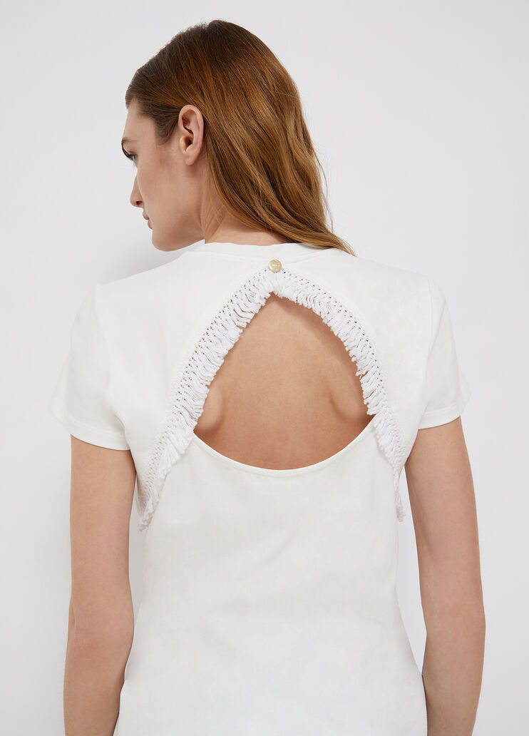 Футболка с вырезом молочно-белый Liu Jo - large image number 2 Футболка с вырезом молочно-белый Liu Jo - large image number 2