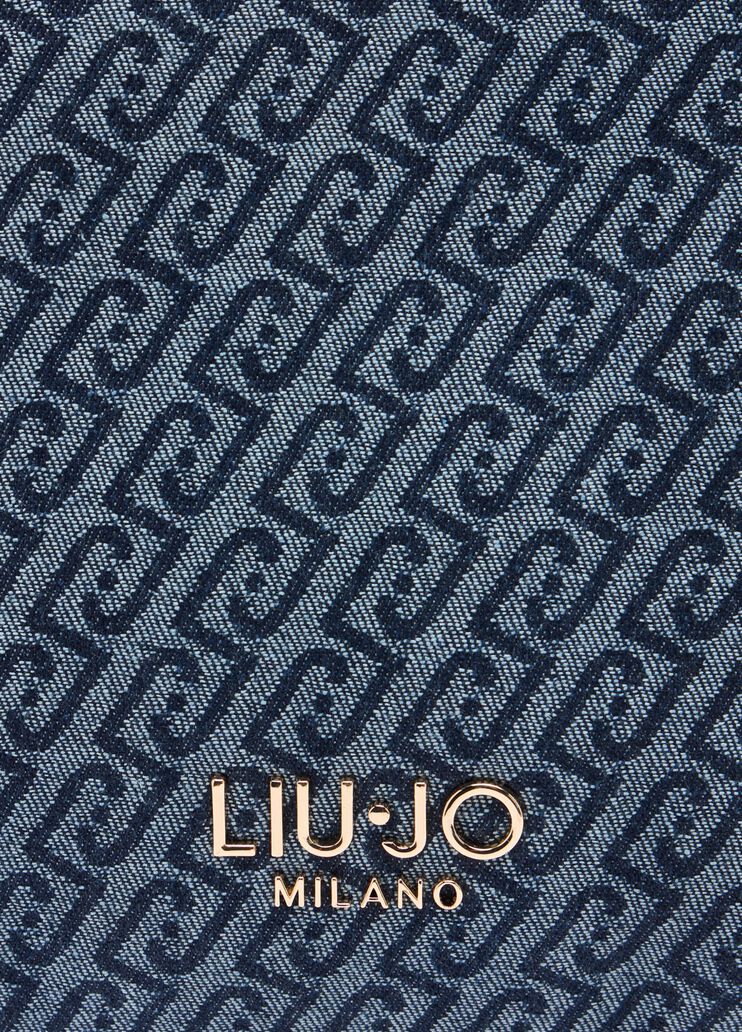 Tote Bag aus Jacquard-Denim Dunkelblau Liu Jo - large image number 4