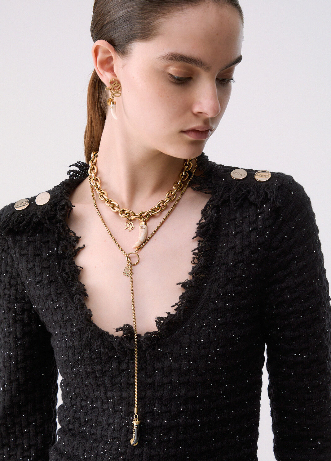 Abito corto in maglia nero Liu Jo - large image number 4