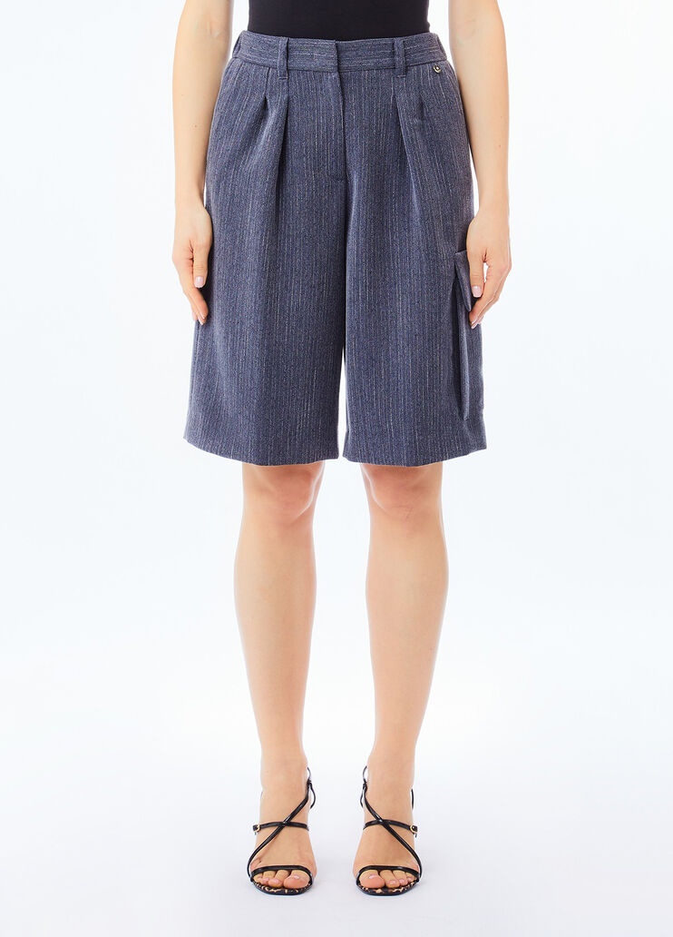 Bermuda in flanella gessata gessato blu Liu Jo - medium